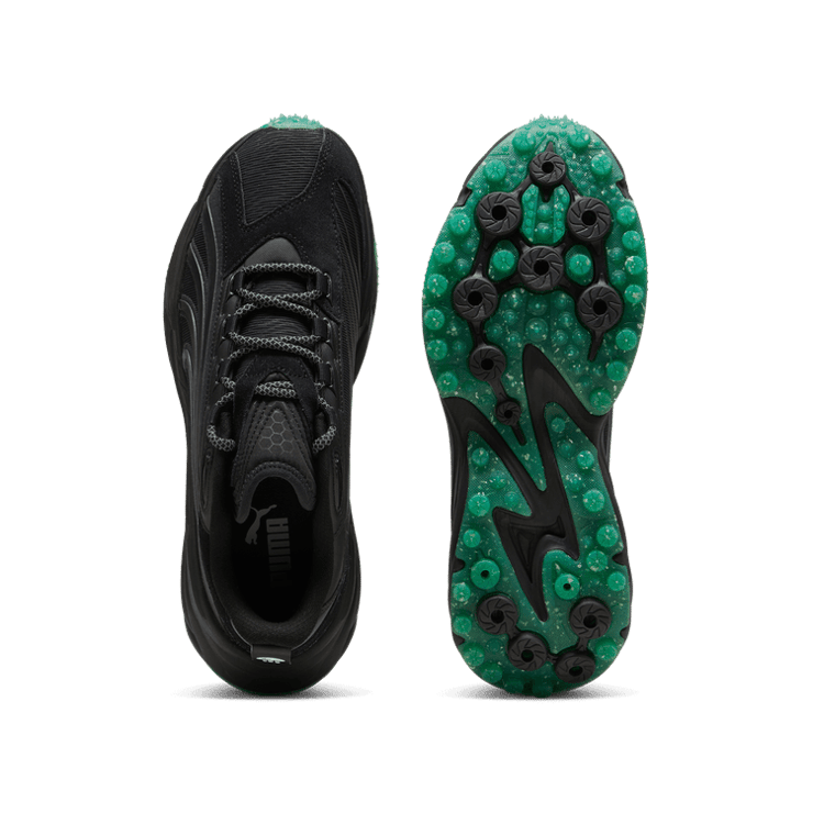 PUMA Mercedes-AMG Petronas F1® Spirex Sneakers in Black/Fizzy Green Angle 0