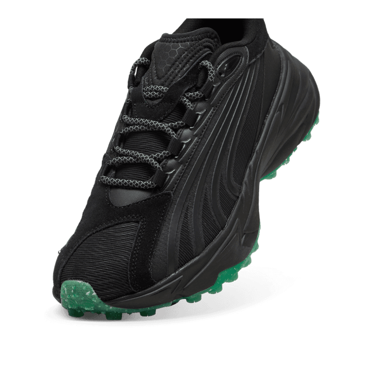 PUMA Mercedes-AMG Petronas F1® Spirex Sneakers in Black/Fizzy Green Angle 2