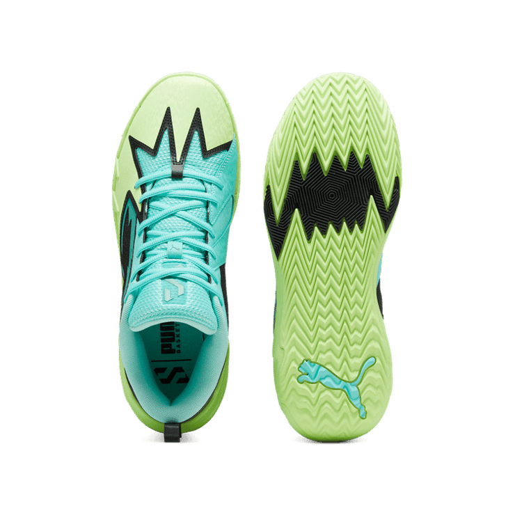 PUMA Scoot Zeros Basketball in Fizzy Apple/Electric Peppermint Angle 0
