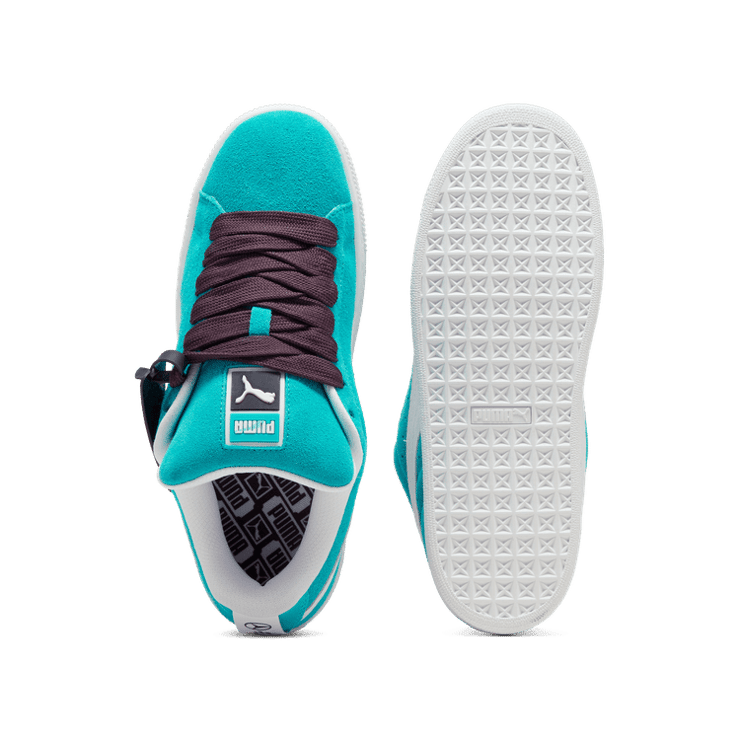 PUMA Mercedes-AMG Petronas F1® Suede XL Sneakers in Sheen Green/White Angle 0