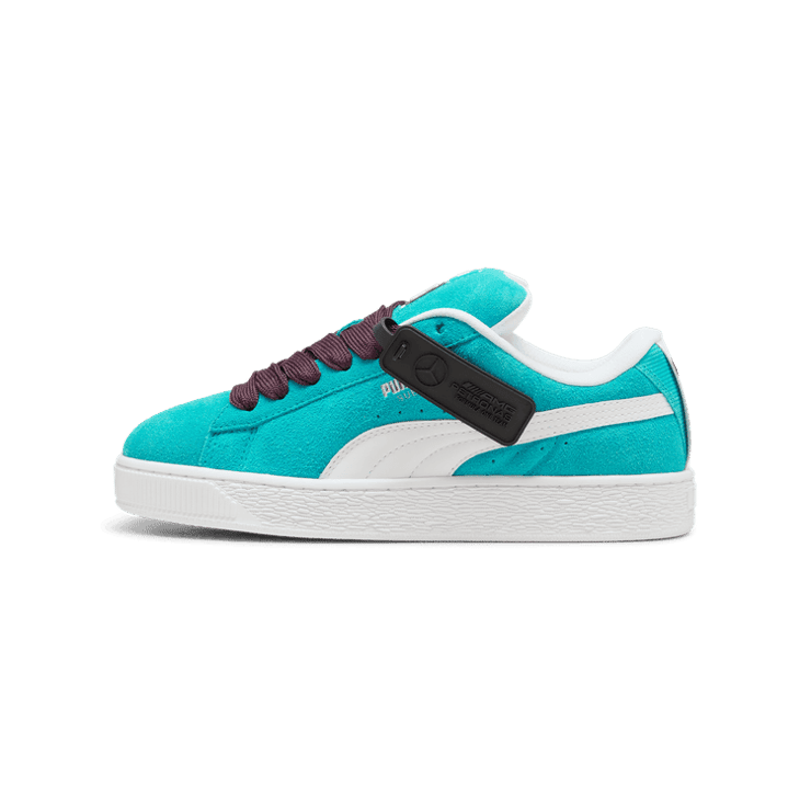 PUMA Mercedes-AMG Petronas F1® Suede XL Sneakers in Sheen Green/White Angle 1