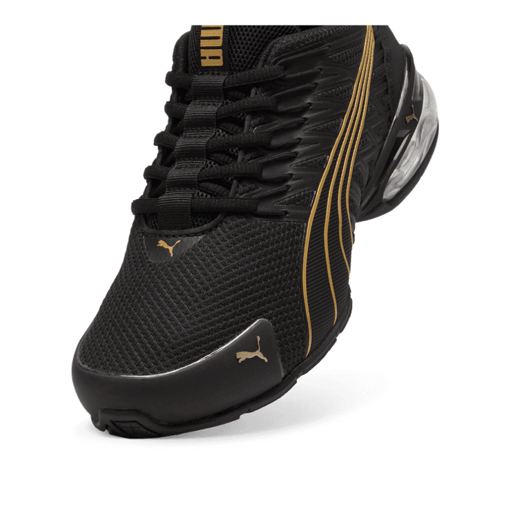 PUMA Voltaic Evo in Black/Gold Angle 2
