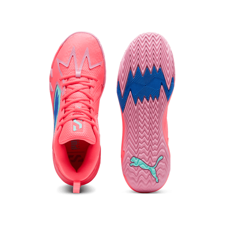 PUMA Scoot Zeros Basketball in Sunset Glow/Electric Peppermint Angle 0