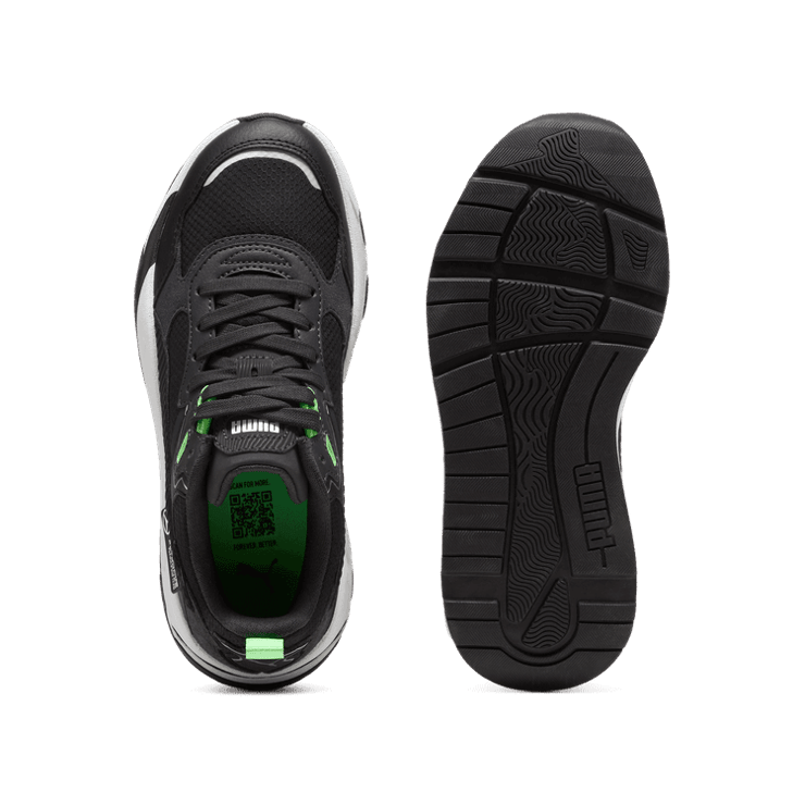PUMA Mercedes-AMG Petronas F1® Trinity Sneakers in Black/Fizzy Green (GS) Angle 0