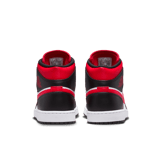 Jordan 1 Mid White Black Red Angle 3