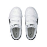 PUMA Shuffle Sneakers in White/Black/Team Gold (PS) Angle 2