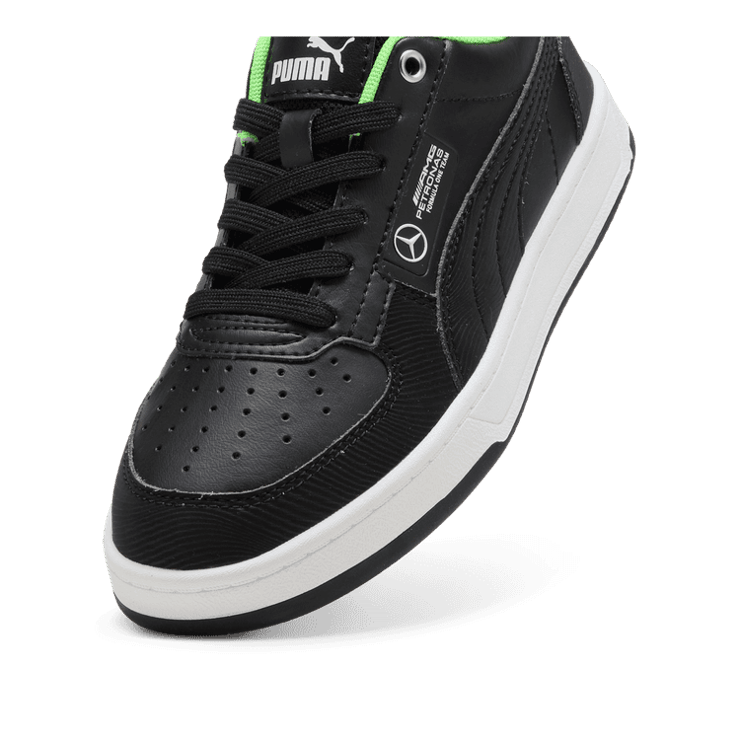 PUMA Mercedes-AMG Petronas F1® Caven 2.0 Sneakers in Black/Fizzy Green (GS) Angle 2