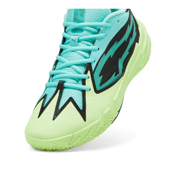 PUMA Scoot Zeros Basketball in Fizzy Apple/Electric Peppermint (GS) Angle 2