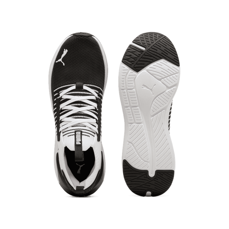 PUMA SOFTRIDE Symmetry Fuzion in Black/Cool Dark Grey/White Angle 0