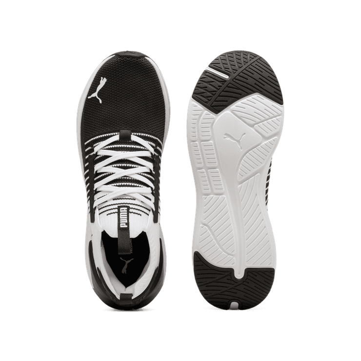 PUMA SOFTRIDE Symmetry Fuzion in Black/Cool Dark Grey/White Angle 0