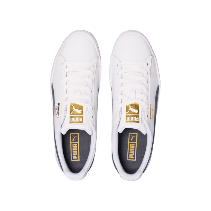 PUMA Clyde Core Foil Sneakers in Dark Blue Angle 2