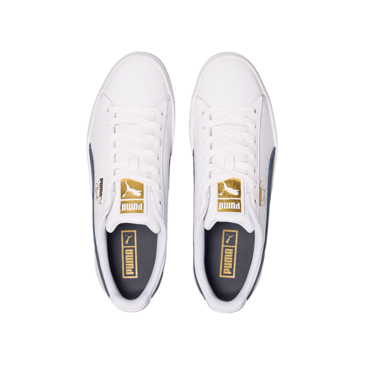 PUMA Clyde Core Foil Sneakers in Dark Blue Angle 2
