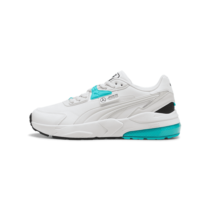 PUMA Mercedes-AMG Petronas F1 Vis2K Sneakers in White/Feather Grey Angle 1