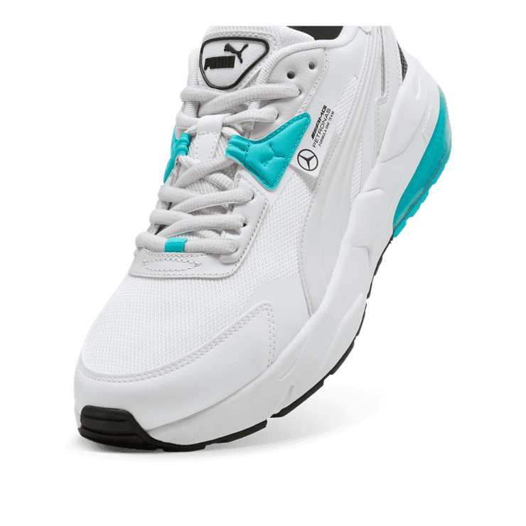 PUMA Mercedes-AMG Petronas F1 Vis2K Sneakers in White/Feather Grey Angle 2