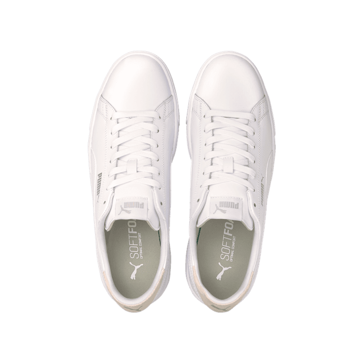 PUMA Serve Pro Lite Sneakers in White/Silver/Grey Angle 2