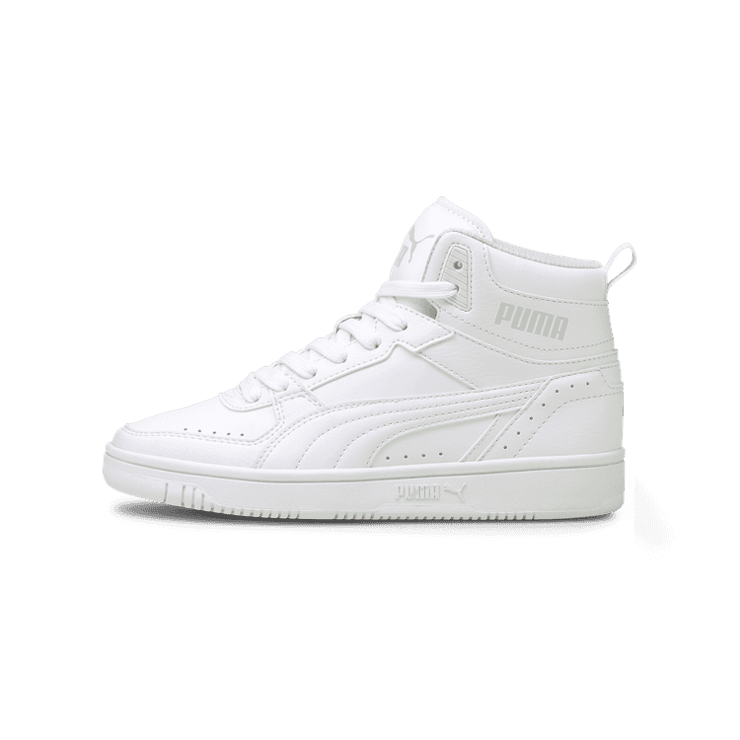 PUMA Rebound JOY Sneakers Big in White/Limestone (GS) Angle 1