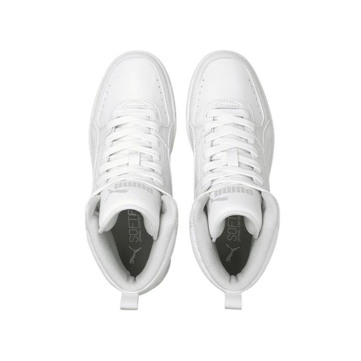 PUMA Rebound JOY Sneakers Big in White/Limestone (GS) Angle 2