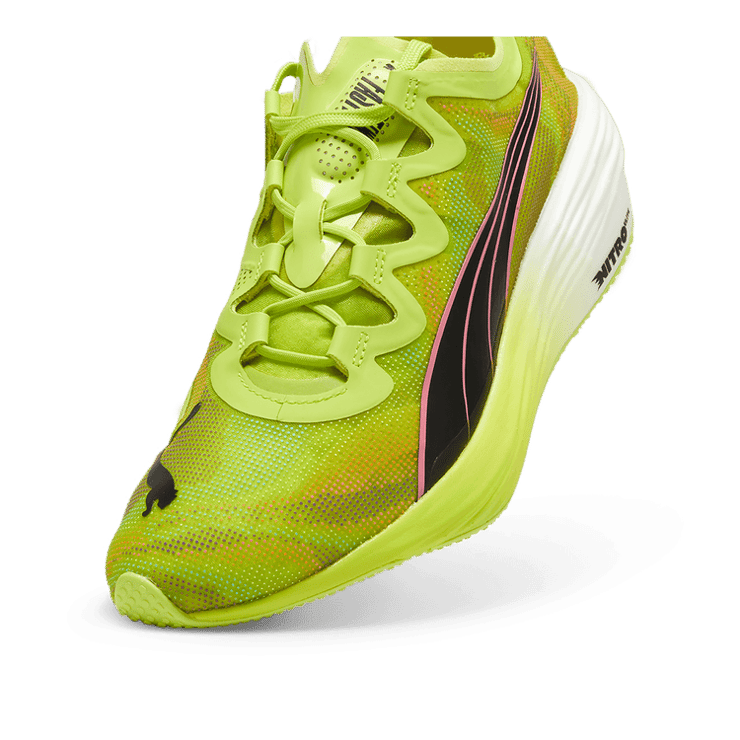 PUMA FAST-FWD NITROâ¢ Elite in Lime Pow/Black/Poison Pink Angle 2