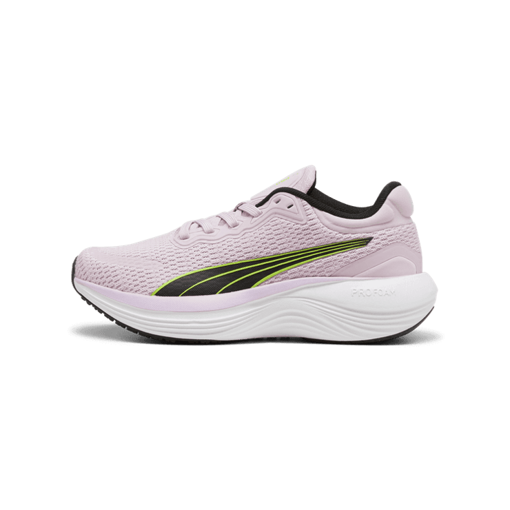 PUMA Scend Profoam Sneakers in Grape Mist/Black/Lime Pow (GS) Angle 1
