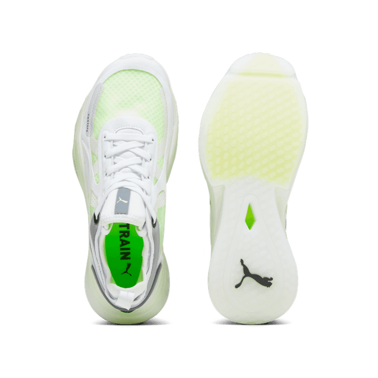 PUMA PWR NITRO⢠Squared Training in White/Speed Green Angle 0