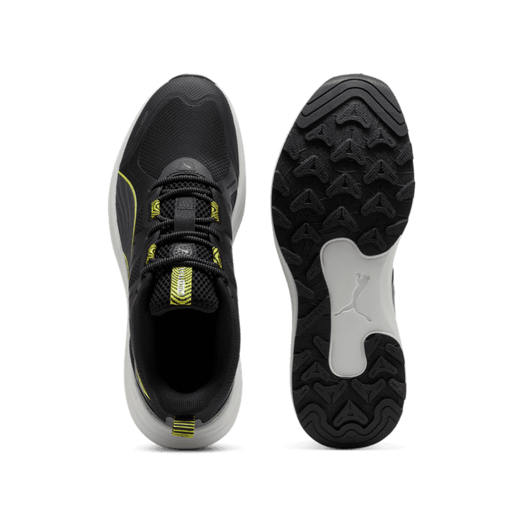PUMA Reflect Lite Trail in Black/Cool Dark Grey/Lime Pow Angle 0