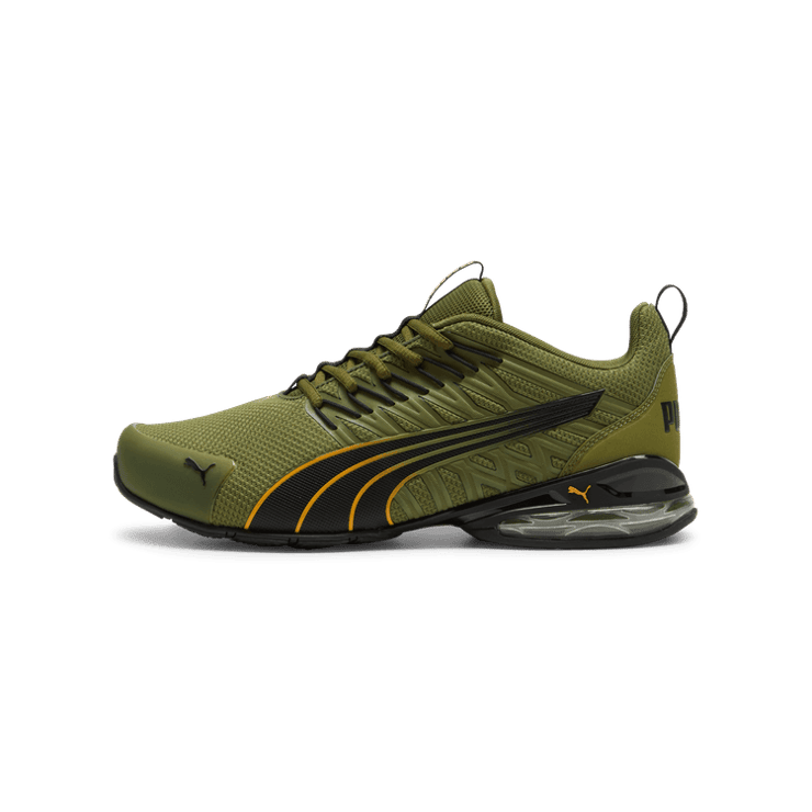PUMA Voltaic Evo in Olive Green/Black/Clementine Angle 1