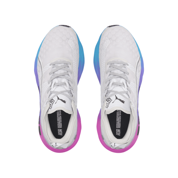 PUMA ForeverRun NITROâ¢ SUNSET in White/Luminous Blue/Electric Orchid Angle 2
