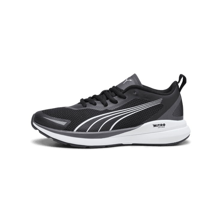 PUMA Kruz NITROâ¢ Sneakers in Black/White/Dark Coal (GS) Angle 1