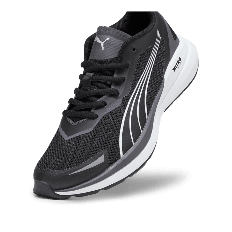 PUMA Kruz NITROâ¢ Sneakers in Black/White/Dark Coal (GS) Angle 2