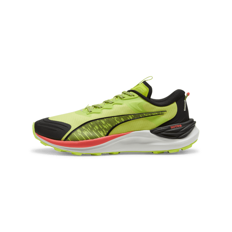 PUMA Electrify NITRO⢠Trail in Lime Pow/Black/Active Red Angle 1