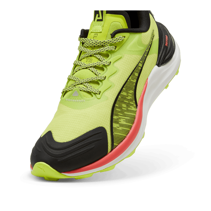 PUMA Electrify NITRO⢠Trail in Lime Pow/Black/Active Red Angle 2