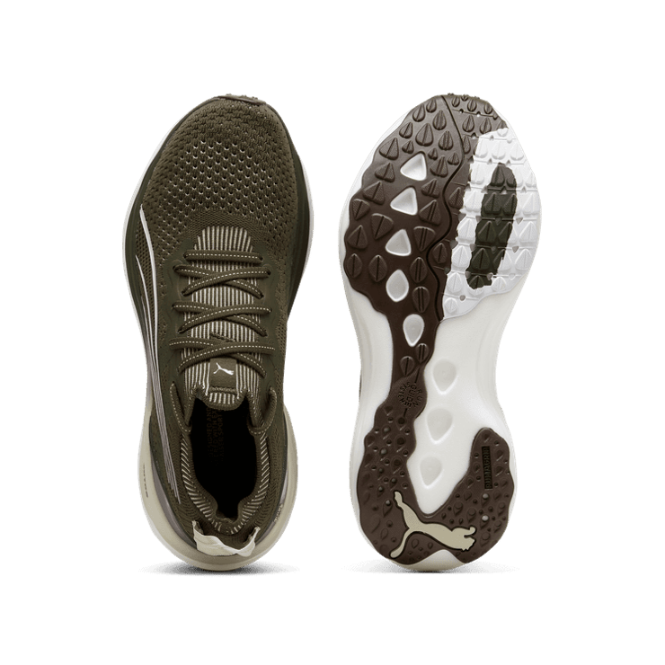 PUMA ForeverRun NITROâ¢ Knit in Dark Olive/White Angle 0