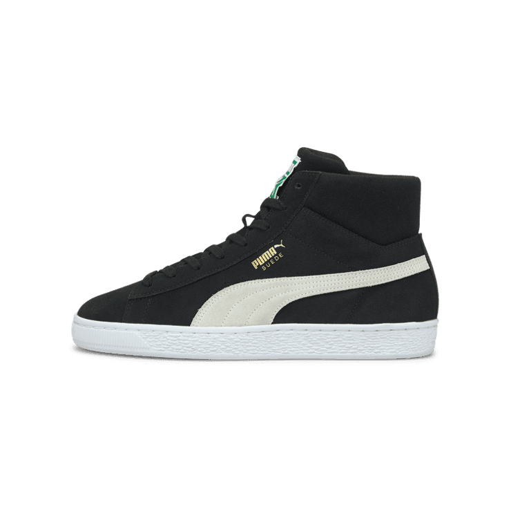 PUMA Suede Mid XXI Sneakers in Black/White/Amazon Green Angle 1
