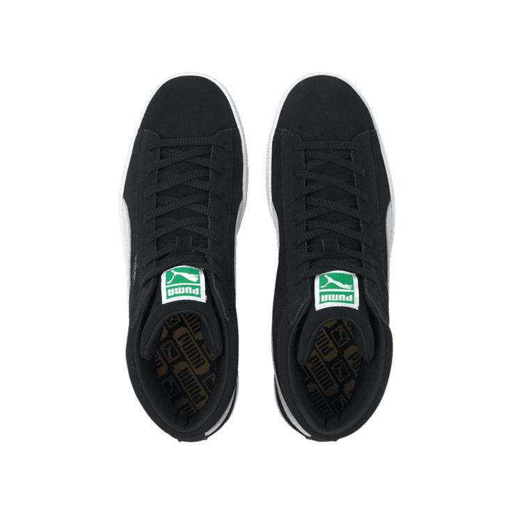 PUMA Suede Mid XXI Sneakers in Black/White/Amazon Green Angle 2