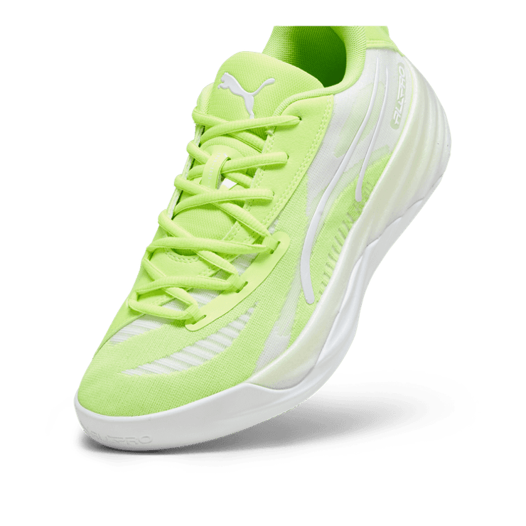 PUMA All-Pro NITRO⢠Basketball in Lime Squeeze/White Angle 2