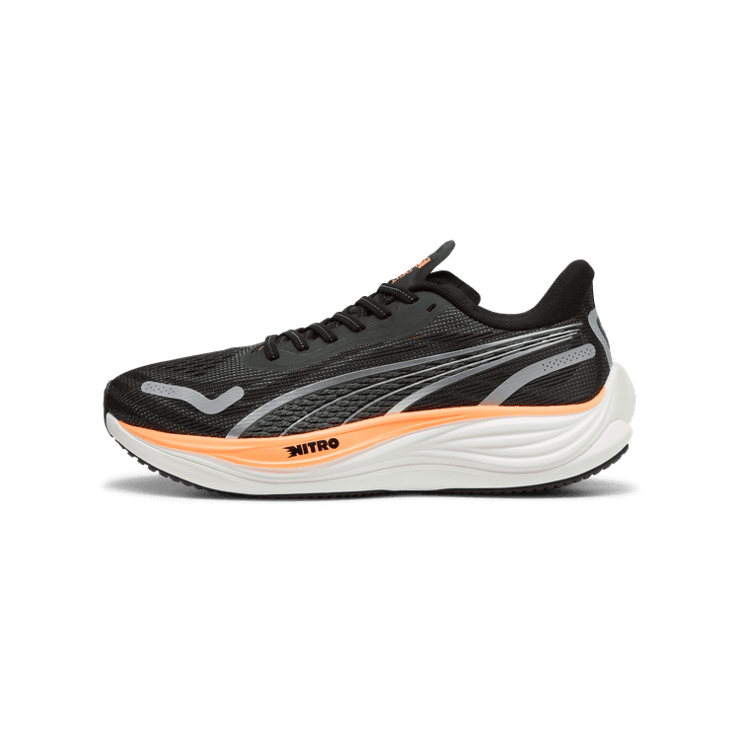 PUMA Velocity NITROâ¢ Wide in Black/Silver/Neon Citrus Angle 1