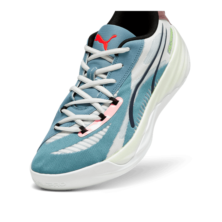 PUMA All-Pro NITRO⢠Basketball in Bold Blue/Dark Clove/Pro Green Angle 2