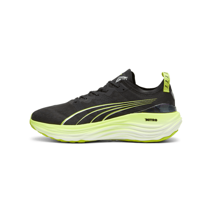 PUMA ForeverRun NITRO⢠in Black/Lime Pow/Mineral Grey Angle 1