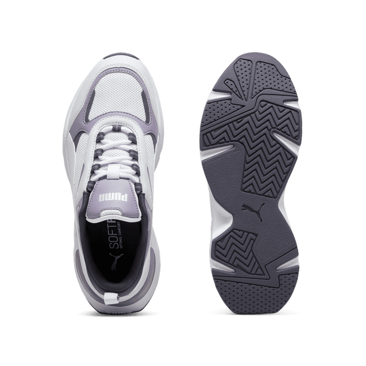 PUMA Cassia Sneakers in Silver Mist/White/Galactic Grey Angle 0