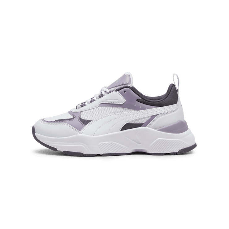 PUMA Cassia Sneakers in Silver Mist/White/Galactic Grey Angle 1