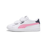 PUMA Smash 3.0 Leather V Sneakers in White/Mauved Out/Galactic Grey (PS) Angle 1