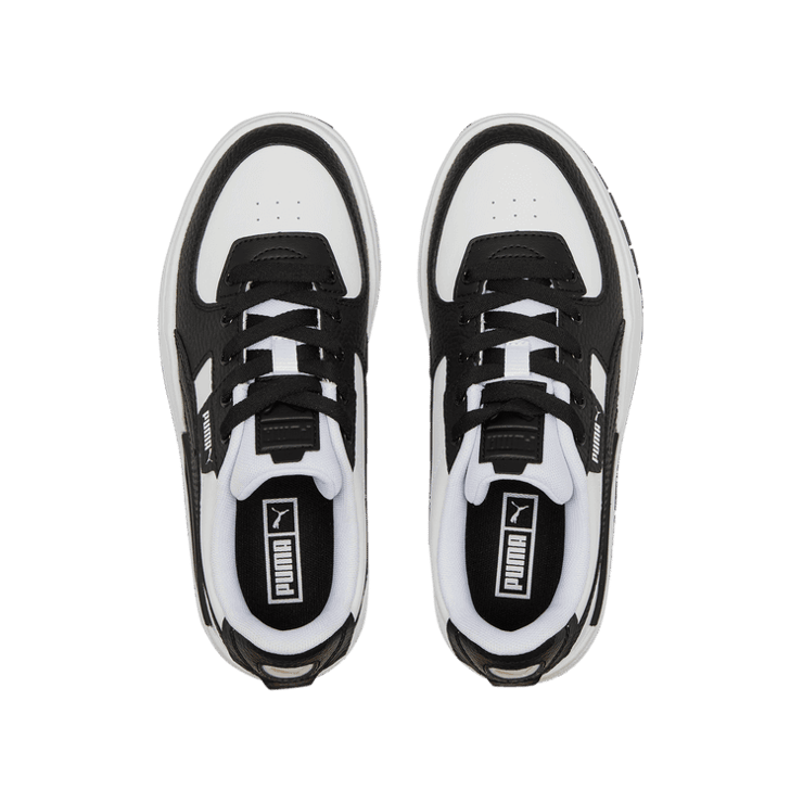 PUMA Cali Dream Leather Sneakers Big in White/Black (GS) Angle 2