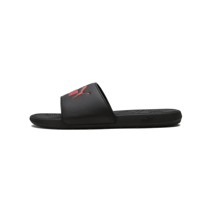 PUMA Cool Cat 2.0 Slides in Black/Red Angle 1
