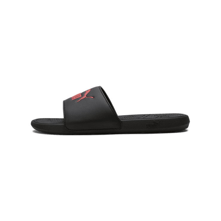 PUMA Cool Cat 2.0 Slides in Black/Red Angle 1