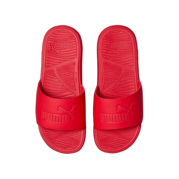 PUMA Cool Cat 2.0 Slides in Red/Red Angle 2