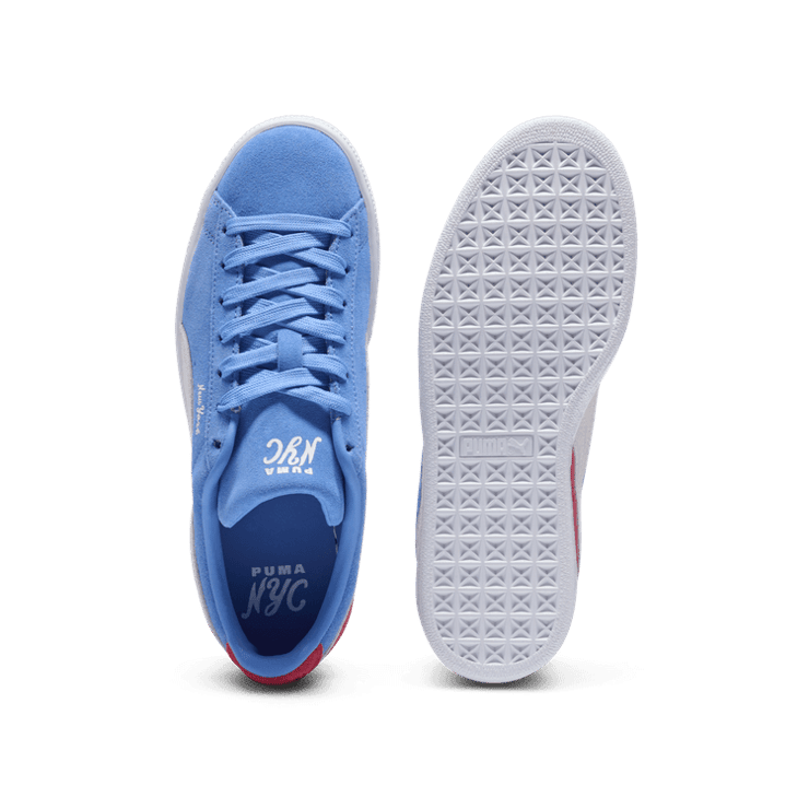 PUMA Suede Classic XXI NYC Sneakers in Blue Skies/White/Club Red Angle 0