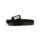 PUMA Leadcat 2.0 Fuzz Slides in Black/White Angle 1