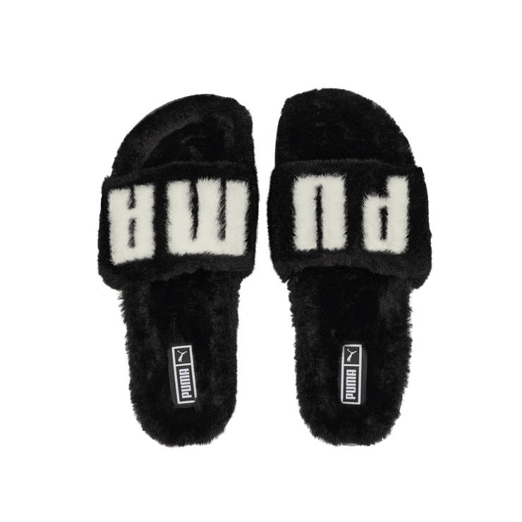 PUMA Leadcat 2.0 Fuzz Slides in Black/White Angle 2