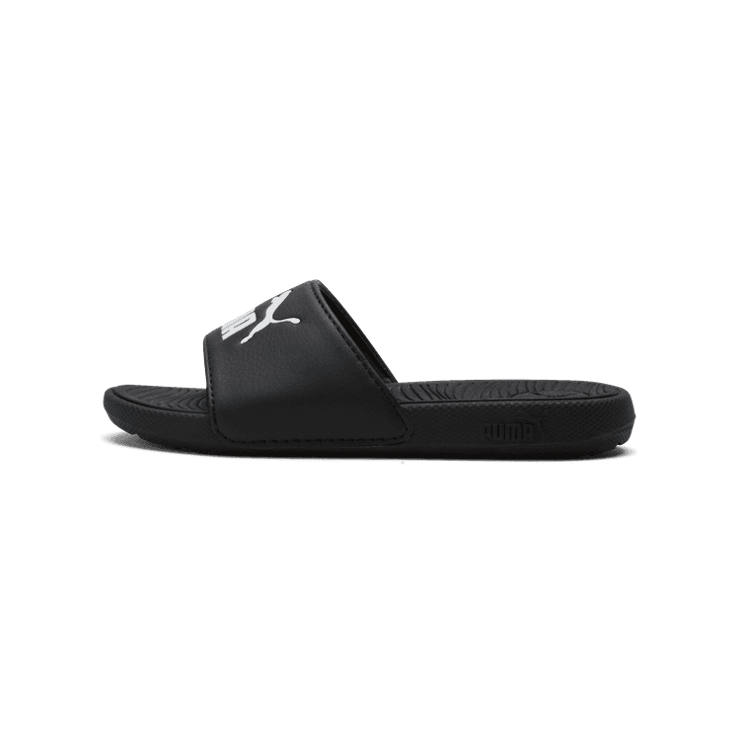 Puma Cool Cat 2.0 Slides Little Kid 'Black White' Angle 1