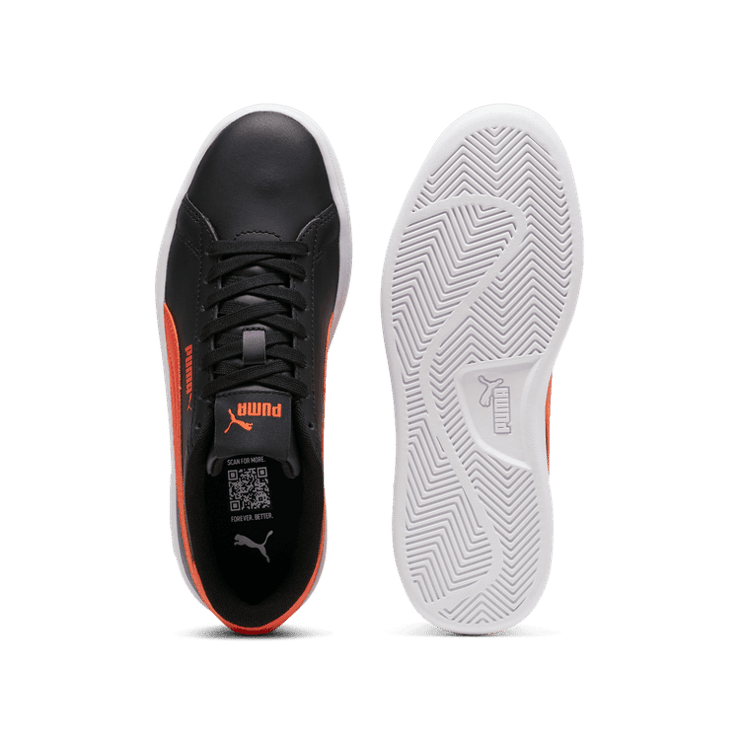 PUMA Smash 3.0 Leather Sneakers in Black/Redmazing (GS) Angle 0